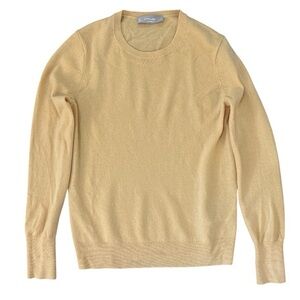 EVERLANE The Classic Crew Cashmere Crewneck Sweater Butter Yellow Size Small